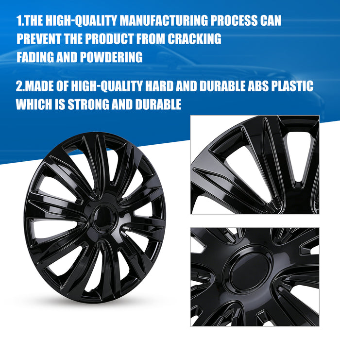 WOLFSTORM 15 inch Universal Hubcaps Wheel Cover for Chevy Buick Volkswagen Ford Honda Toyota