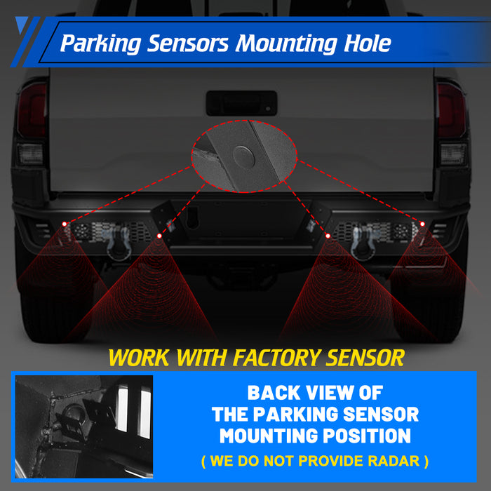 Parachoques trasero WOLFSTORM para Toyota Tacoma 2016-2023