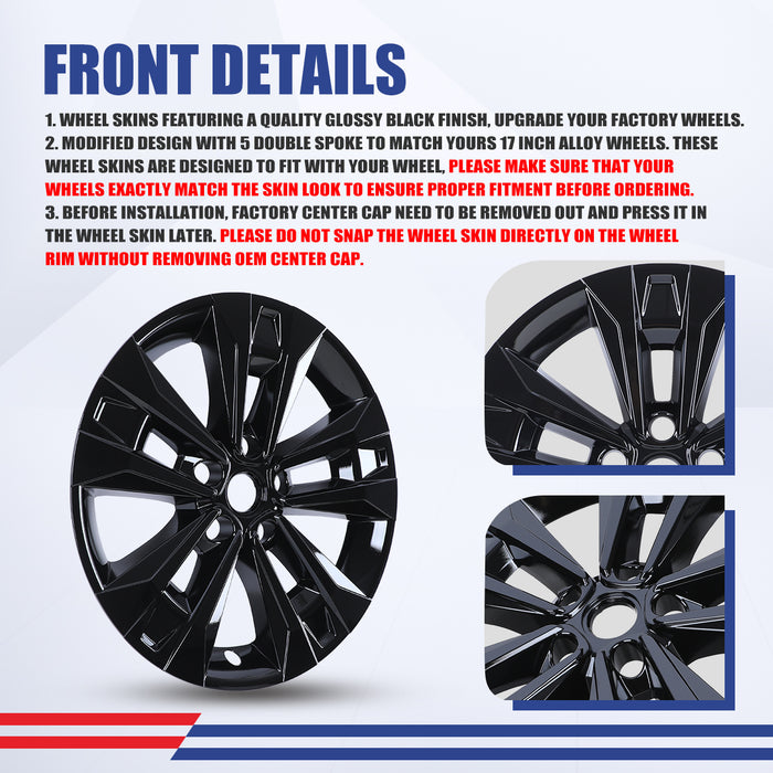 WOLFSTORM 4-Pack 17 Inch Wheel Rim Cover Hubcaps for 2025-2026 CHEVROLET EQUINOX LT Model