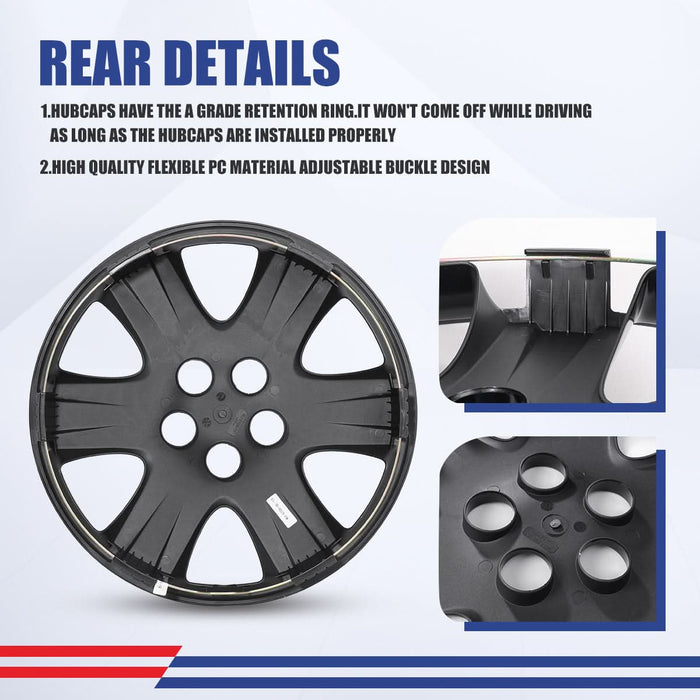 WOLFSTORM 4-Pack 15 Inch Wheel Rim Cover Hubcaps for 2005-2008 TOYOTA COROLLA