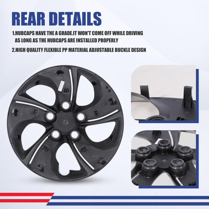 WOLFSTORM 4-Pack 15 Inch Wheel Rim Cover Hubcaps for 2013-2015 HONDA CIVIC SEDAN