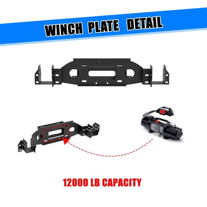 WOLFSTORM Placa de cabrestante frontal oculta para camionetas Chevy Silverado 1500 2019-2021