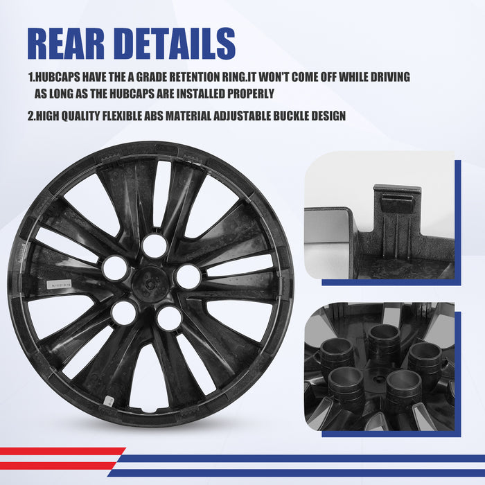 WOLFSTORM 4-Pack 16 Inch Wheel Rim Cover Hubcaps for 2020-2026 NISSAN SENTRA