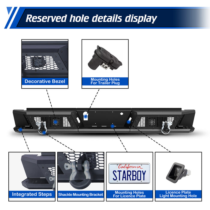 WOLFSTORM Rear Bumper for 2021-2023 Ford F-150 (Excluding Raptor)