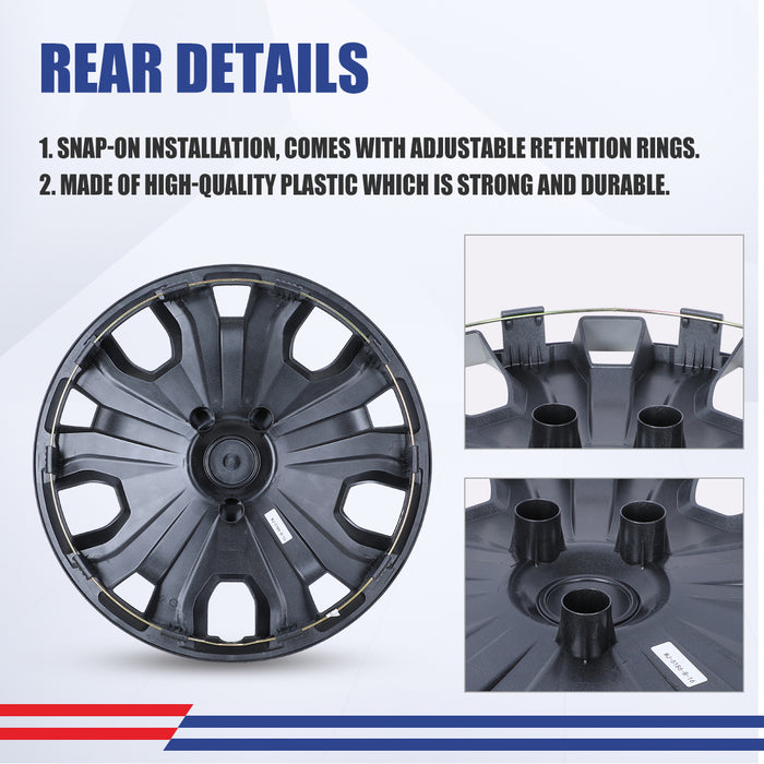 WOLFSTORM 4-Pack 16 Inch Wheel Rim Cover Hubcaps for 2014-2023 Ford Transit Connect