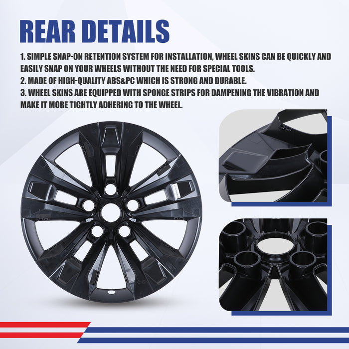 WOLFSTORM 4-Pack 17 Inch Wheel Rim Cover Hubcaps for 2025-2026 CHEVROLET EQUINOX LT Model