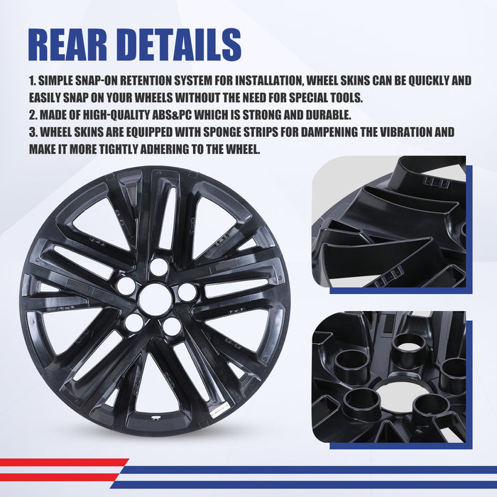 WOLFSTORM 4-Pack 18 Inch Wheel Rim Cover Hubcaps for 2025-2026 TOYOTA CAMRY HYBRID SE / XLE Model