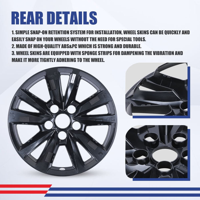 WOLFSTORM 4-Pack 16 Inch Wheel Rim Cover Hubcaps for 2025-2026 TOYOTA CAMRY HYBRID LE Model