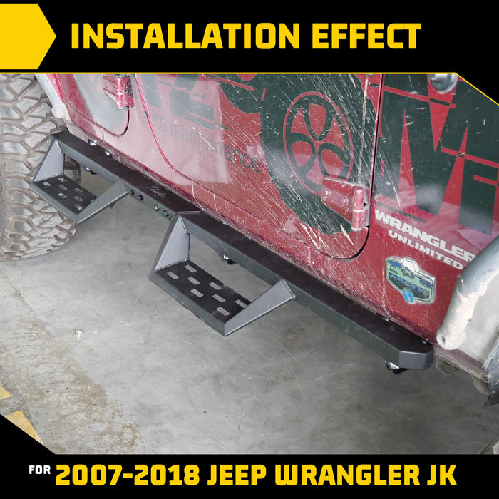 HAWKLEY Marchepieds latéraux adaptés pour Wrangler JK JKU Unlimited 2007-2018 4 portes uniquement