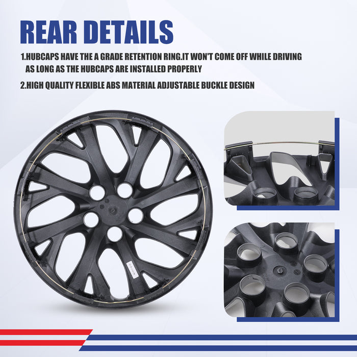 WOLFSTORM 16 Inch Hubcaps Wheel Cover Fit for 2017-2019 TOYOTA COROLLA