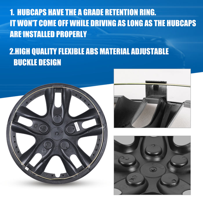 WOLFSTORM 4-Pack 12 Inch Universal Hubcaps for Steel Wheel Rims Cover