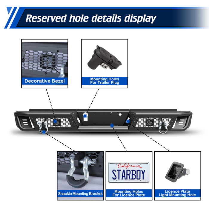 WOLFSTORM Rear Bumper Compatible with 2021-2023 Ford F-150 (Excluding Raptor)