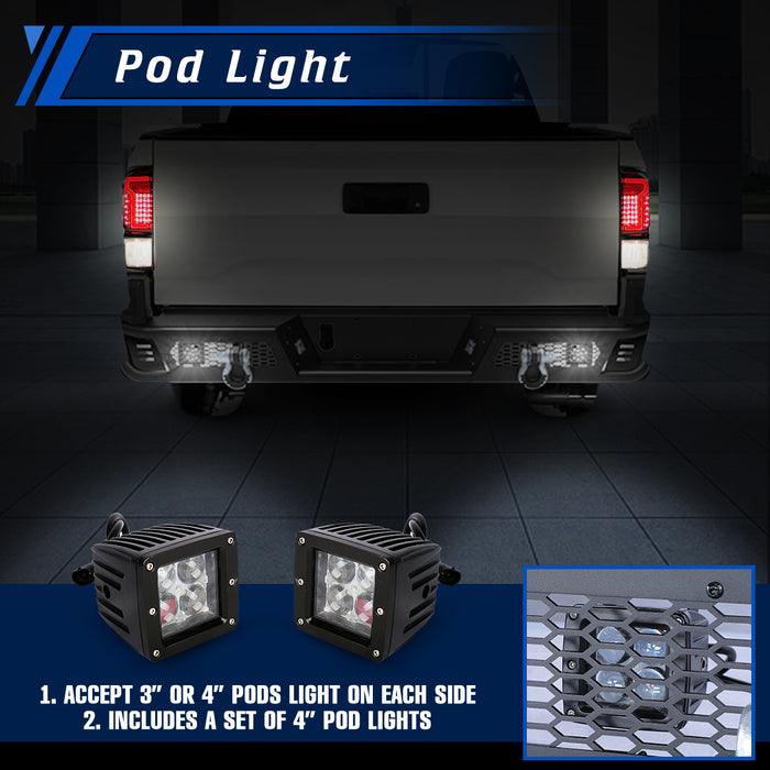 Parachoques trasero WOLFSTORM para Toyota Tacoma 2016-2023
