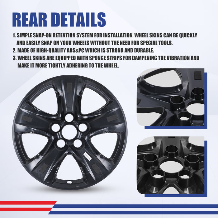 WOLFSTORM 4-Pack 17 Inch Wheel Rim Cover Hubcaps for 2019-2026 TOYOTA RAV4