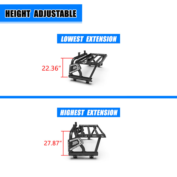 Wolfstorm Universal Adjustable Bed Rack Roll Bar for  Mid-Size &Full-Size Pickup Trucks
