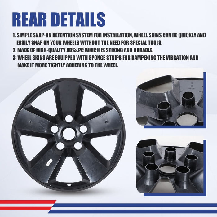 WOLFSTORM 4-Pack 20 Inch Wheel Rim Cover Hubcaps for 2013-2023 DODGE RAM 1500