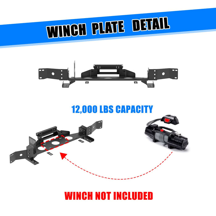 WOLFSTORM Front Hidden Winch Plate for 2007-2013 Toyota Tundra