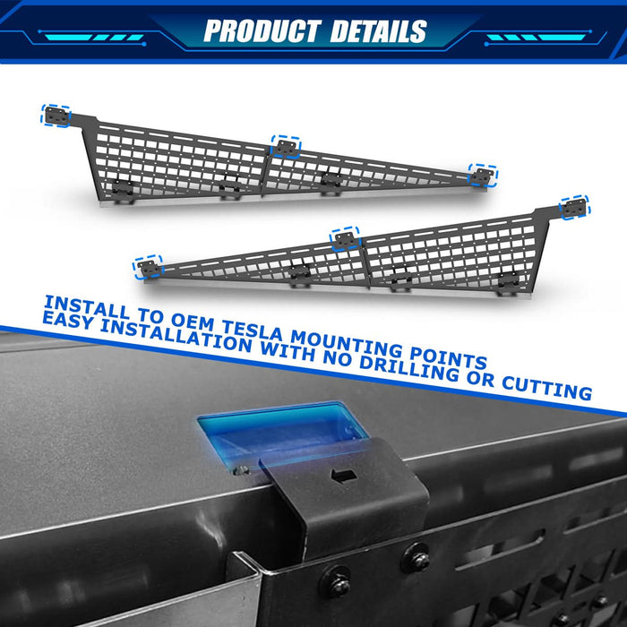 WOLFSTORM Metal Molle Panel Accessories（2 PCS）, Compatible with Tesla Cybertruck Accessories, Suitable for Tesla Cybertruck 2024 2025