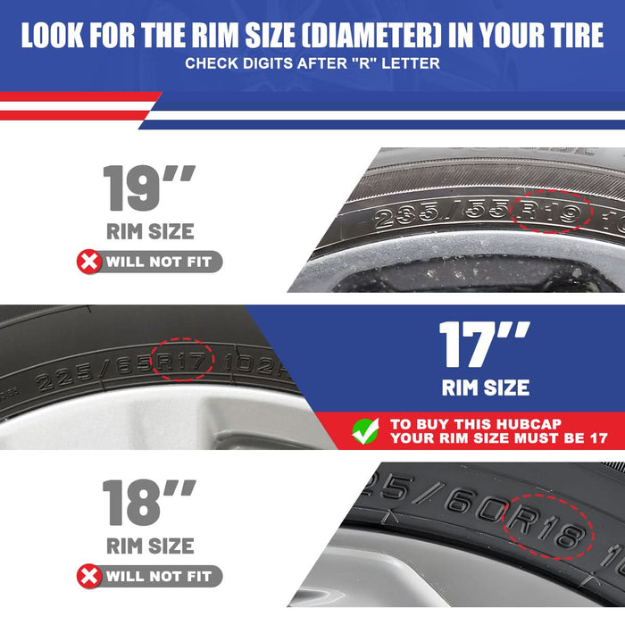 WOLFSTORM 4-Pack 17 Inch Wheel Rim Cover Hubcaps for 2022-2026 NISSAN FRONTIER