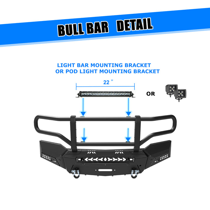 WOLFSTORM Front Bumper for 2019-2021 Chevy Silverado 1500 & 2022 Chevrolet Silverado 1500 LTD ModelPickup Truck