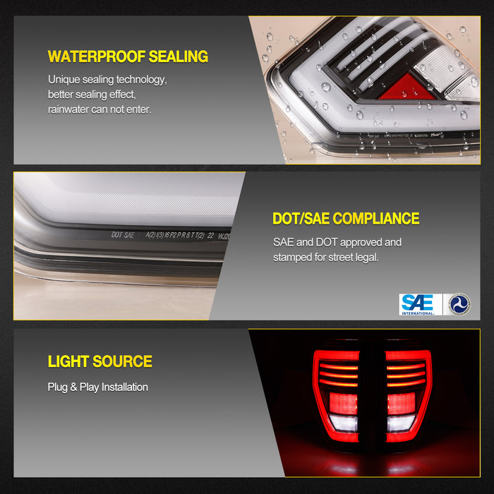 WOLFSTORM LED Sequential Taillights Assembly for 2009-2014 Ford F-150