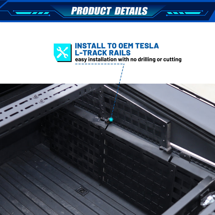 WOLFSTORM Metal Molle Panel Accessories(2 PCS), Compatible with Tesla Cybertruck 2024 - 2026