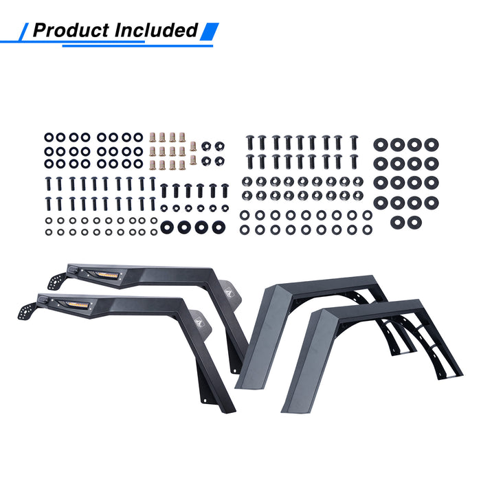 Jeep Wrangler JL/JLU Fender Flares with LED DRL and Sequential Turn Lights