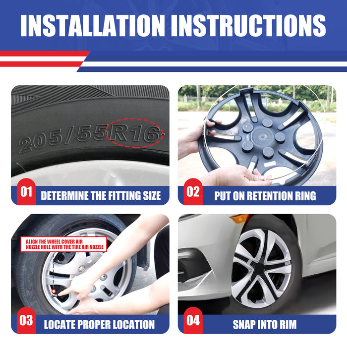 WOLFSTORM 4-Pack/1-Pack 16 Inch Wheel Rim Cover Hubcaps for 2016-2026 Honda Civic SEDAN