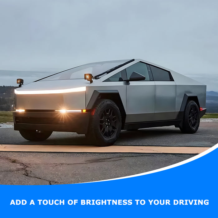 WOLFSTORM A-Pillar LED Lights Bar Mounting Brackets with Lights for 2024-2025 Tesla Cybertruck