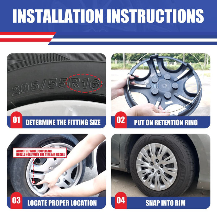 WOLFSTORM 4-Pack 16 Inch Wheel Rim Cover Hubcaps for 2012-2014 TOYOTA CAMRY