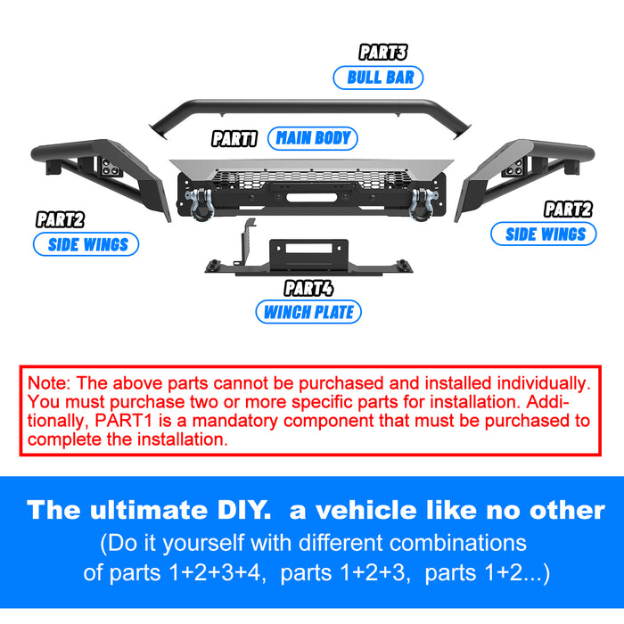 WOLFSTORM Front Bumper For Ford 2018 2019 2020 F-150 Pickup Trucks (Excluding Raptor)