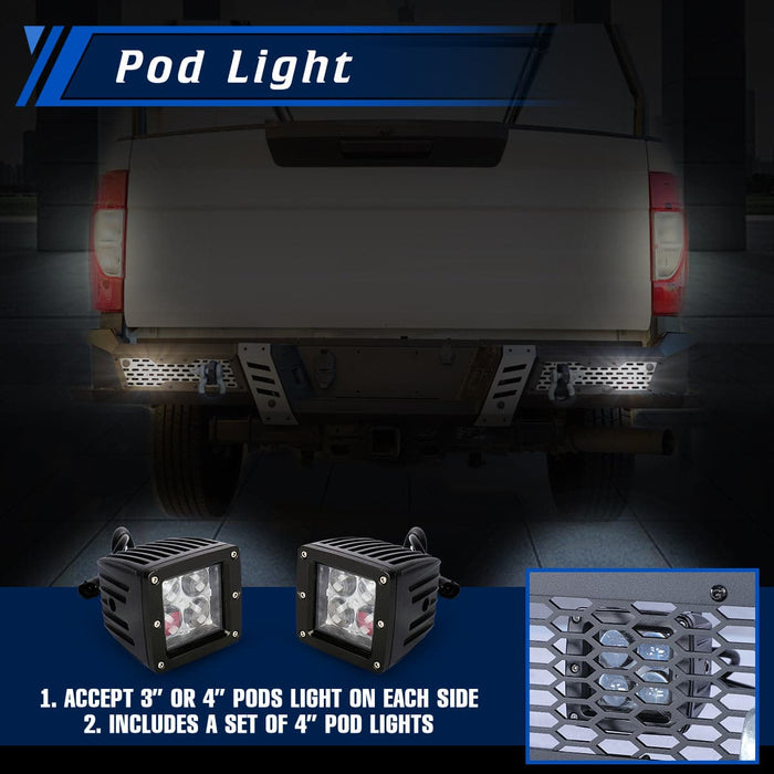WOLFSTORM Rear Bumper for 2017-2022 Ford F-250 Super Duty - WOLFSTORM