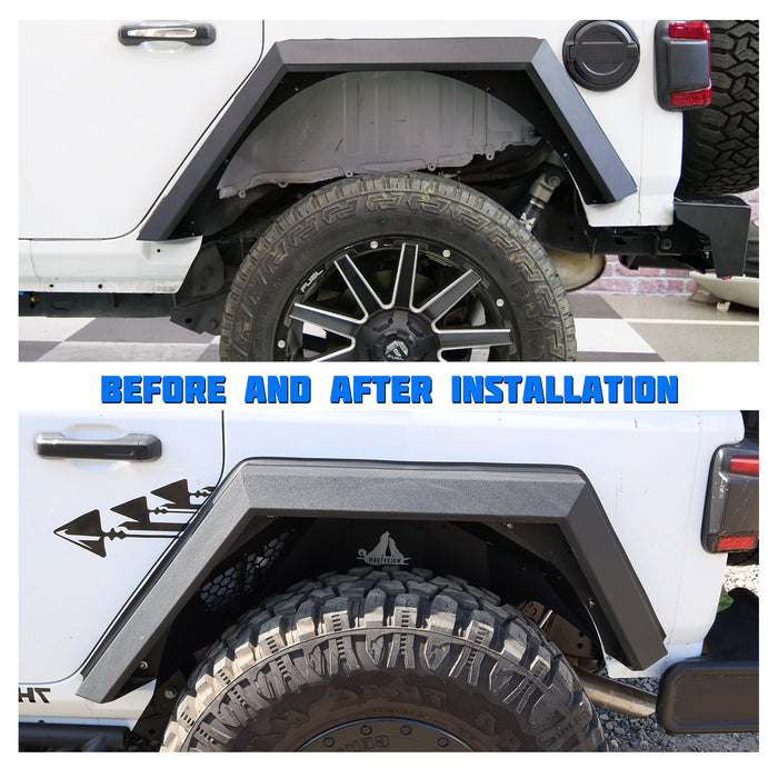 WOLFSTORM Doublures de garde-boue intérieures pour Jeep Wrangler JL/JLU 2018-2024