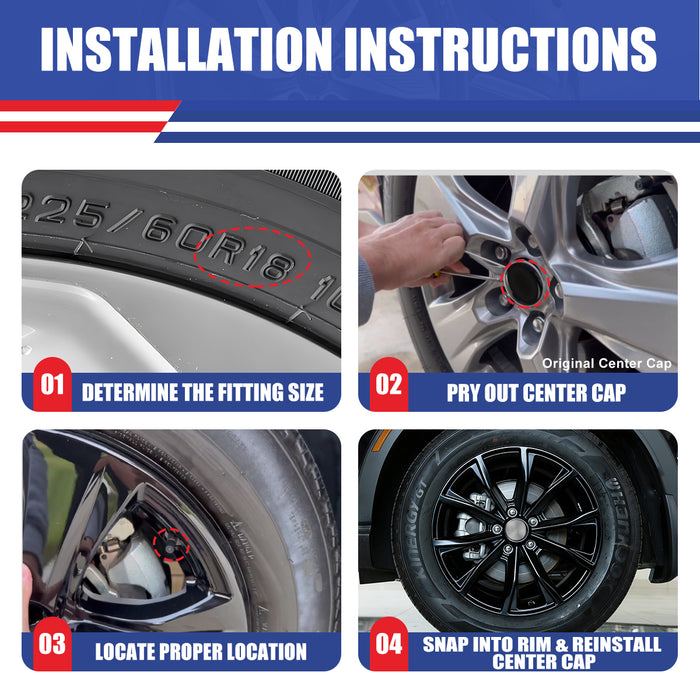 WOLFSTORM 4-Pack 18 Inch Wheel Rim Cover Hubcaps for 2023-2025 HONDA CR-V EX / EX-L model