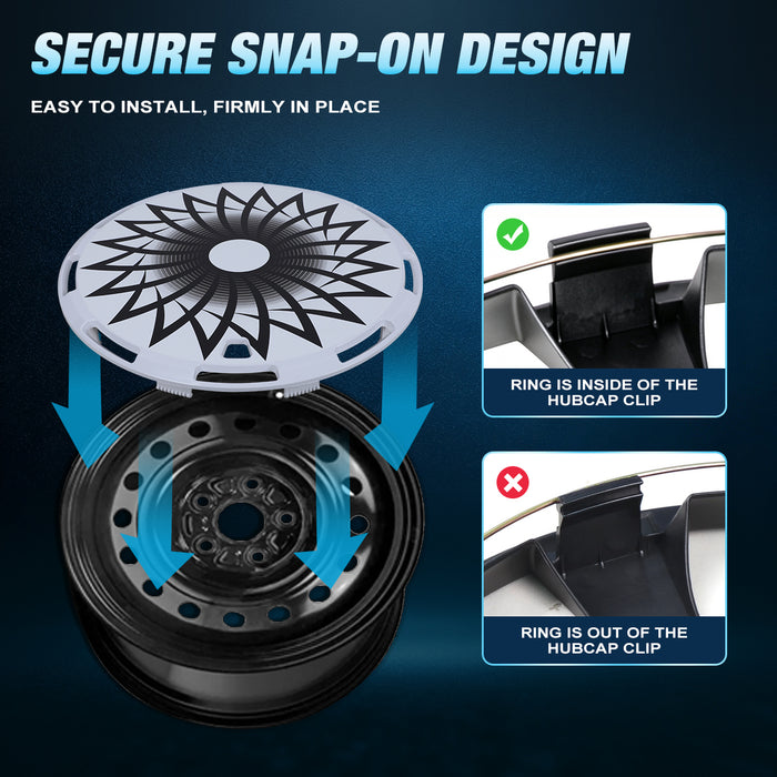 Wolfstorm Aerodisc Full Coverage Wheel Covers for Universal Hubcaps Turbo Spoke, 4-Pack