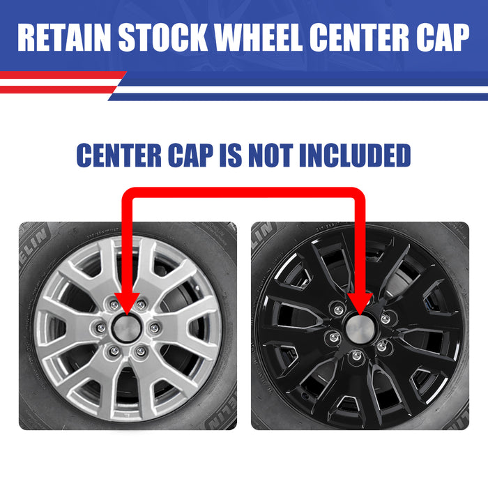 WOLFSTORM 4-Pack 17 Inch Wheel Rim Cover Hubcaps for 2024-2026 Toyota Tacoma