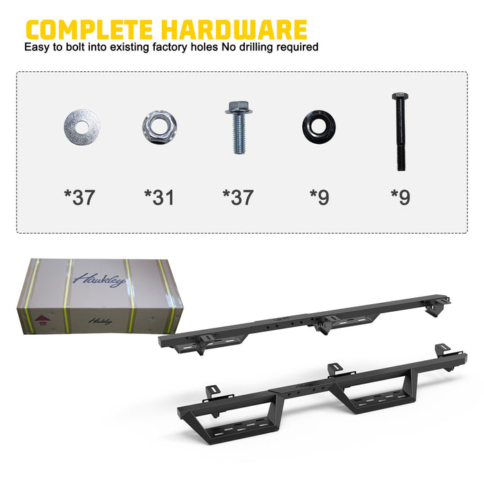 HAWKLEY Marchepieds latéraux adaptés pour Wrangler JK JKU Unlimited 2007-2018 4 portes uniquement