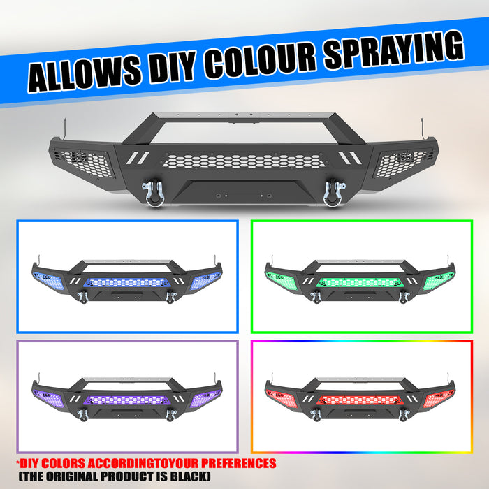 WOLFSTORM Front Bumper / Winch Plate for 2007-2013 Toyota Tundra Main Body Side Wings Winch Plate
