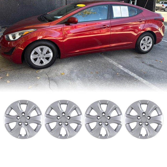 WOLFSTORM 4-Pack 15 Inch Wheel Rim Cover Hubcaps for 2011-2016 Hyundai Elantra Sedan