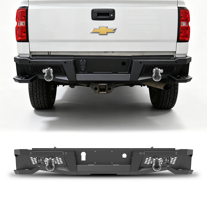 WOLFSTORM Rear Bumper for 2015-2019 Chevy Silverado 2500/3500/2500 HD/3500 HD & 2015-2019 GMC Sierra 2500/3500/2500 HD/3500 HD