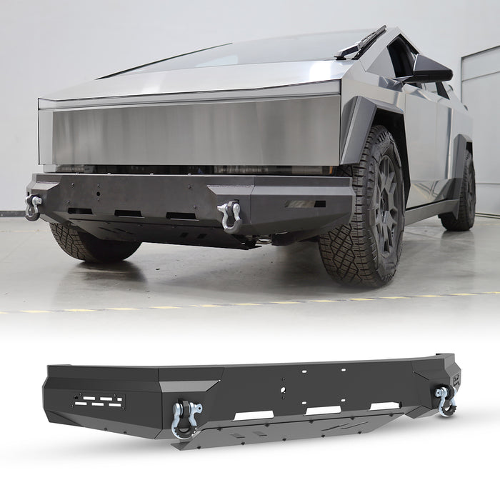 Front Bumper Assembly Fits for 2024 2025 Tesla Cybertruck, A Set of 2 D-Rings Included, Optional Side Wings, Skid Plate, Rear Bumper