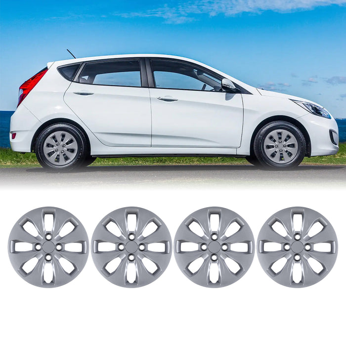 WOLFSTORM 4-Pack 14 Inch Wheel Rim Cover Hubcaps for 2012-2017 Hyundai Accent Hatchback/Sedan