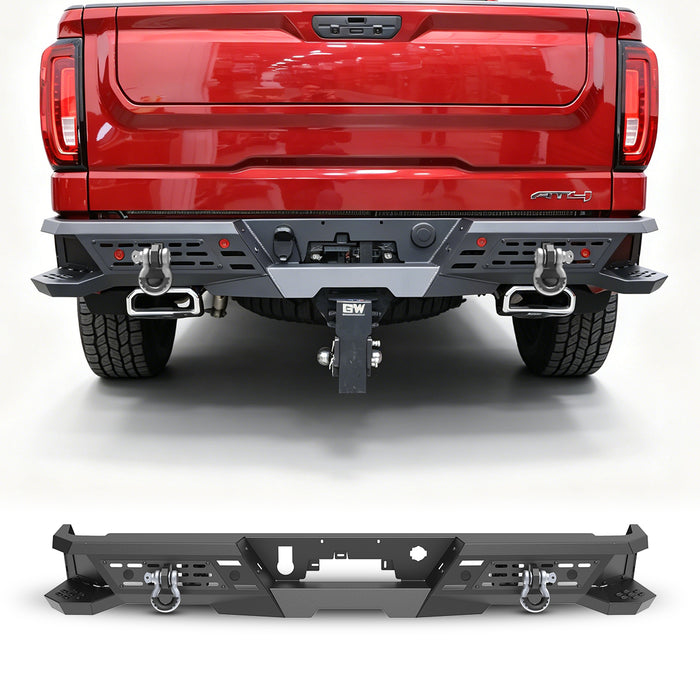 WOLFSTORM Rear Bumper Fits for 2019-2026 GMC Sierra 1500 & Chevrolet Silverado 1500
