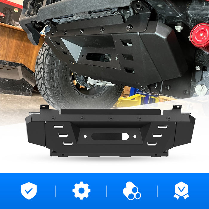Parachoques delantero WOLFSTORM Ford Bronco con placa de cabrestante, orificio de montaje del sensor y soporte para placa de matrícula