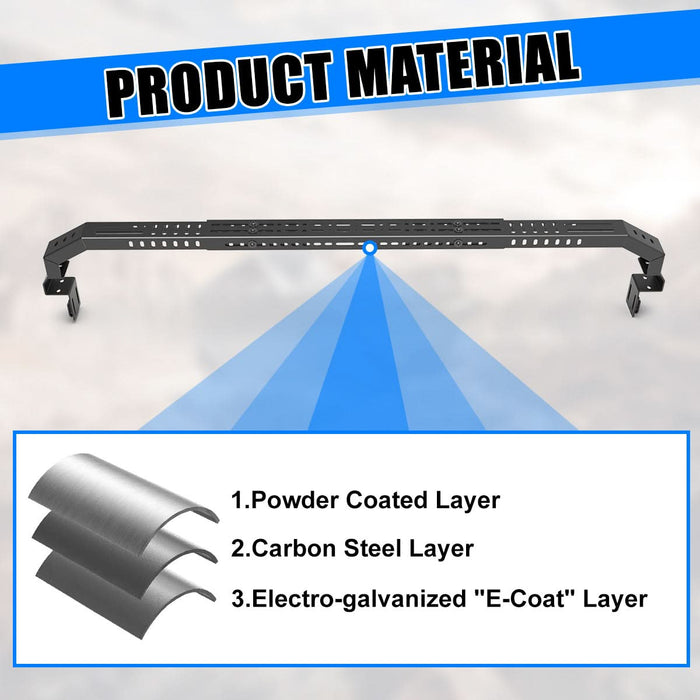 Universal Truck Bed Cross Bar for Full-Size and Mid-Size Trucks, Heavy-Duty Adjustable Cargo Support, Mounted on Inner Side of Truck Bed, Sold as Single Bar (Minimum 2 Bars Required for Use)