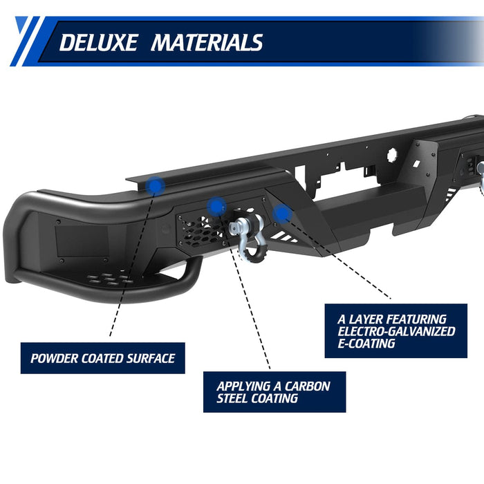 WOLFSTORM Rear Bumper for 2019-2025 Chevrolet Silverado 1500 and GMC Sierra 1500