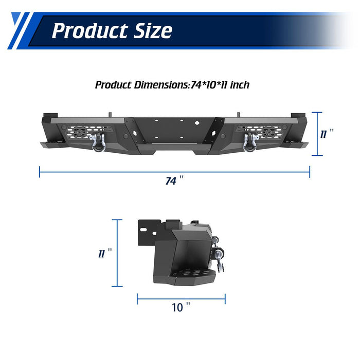 WOLFSTORM Rear Bumper for 1999-2016 FORD F-250/F-350