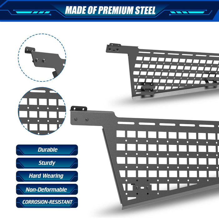 WOLFSTORM Metal Molle Panel Accessories（2 PCS）, Compatible with Tesla Cybertruck Accessories, Suitable for Tesla Cybertruck 2024 2025