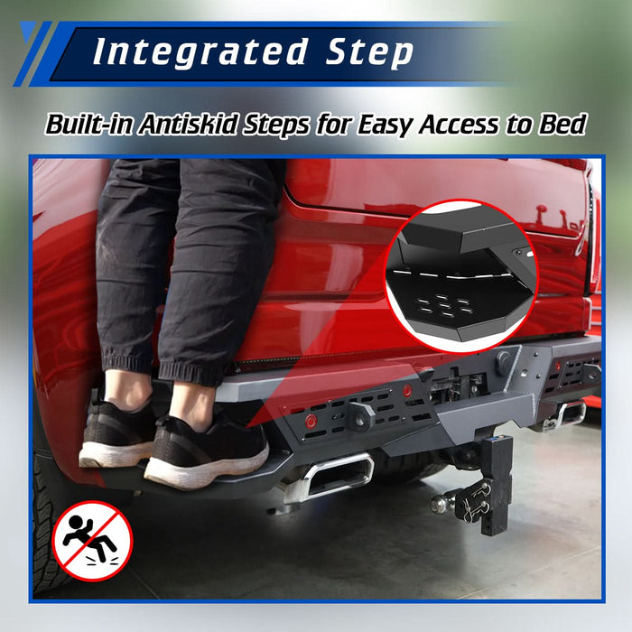 WOLFSTORM Rear Bumper for 2019-2025 GMC sierra 1500 & 2019-2025 Chevrolet Silverado 1500