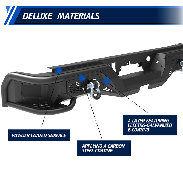 WOLFSTORM Rear Bumper for 2019-2026 Chevrolet Silverado 1500 and GMC Sierra 1500